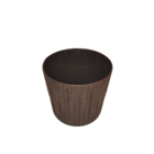 Vaso de Planta Pequeno em Madeira|Plástico 18x15,4cm Sustentável Imbuia Tronco Evo Design